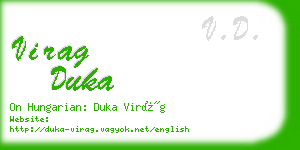 virag duka business card